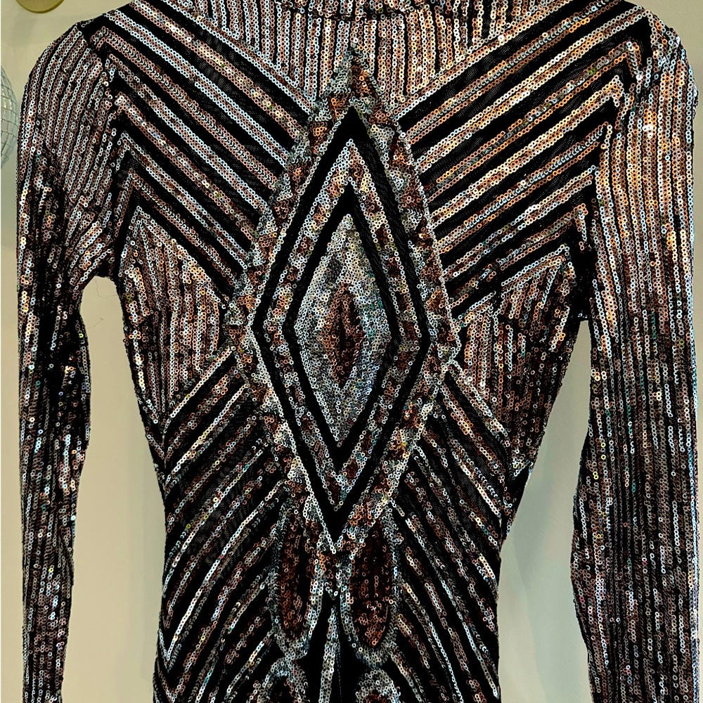 Fashion Nova Luxe Sequin Stellar Geometric Dress